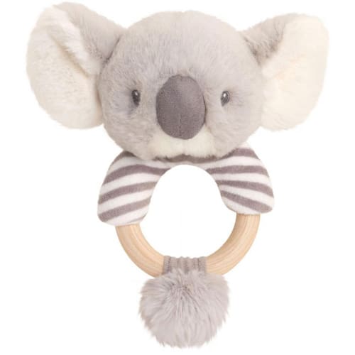 14cm Keeleco Cozy Koala Ring Rattle - Soft Cuddle Friend