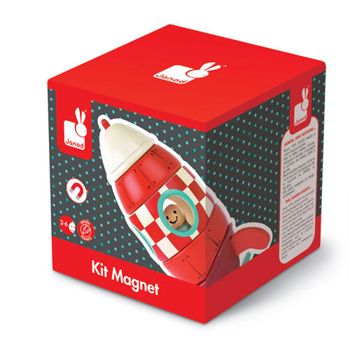 Magnetic Wooden Stacking Rocket - Playroom Learning Pick